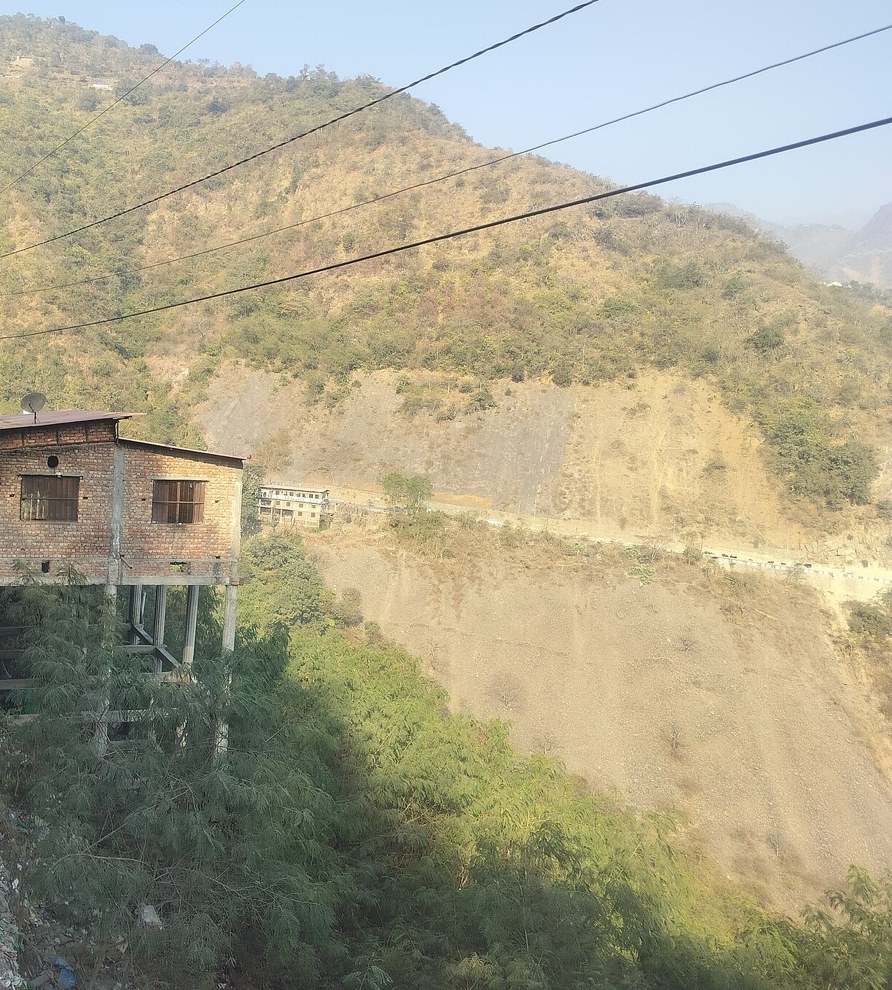 Over the edge of the road